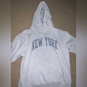 brandy melville new york gray sweatshirt one size